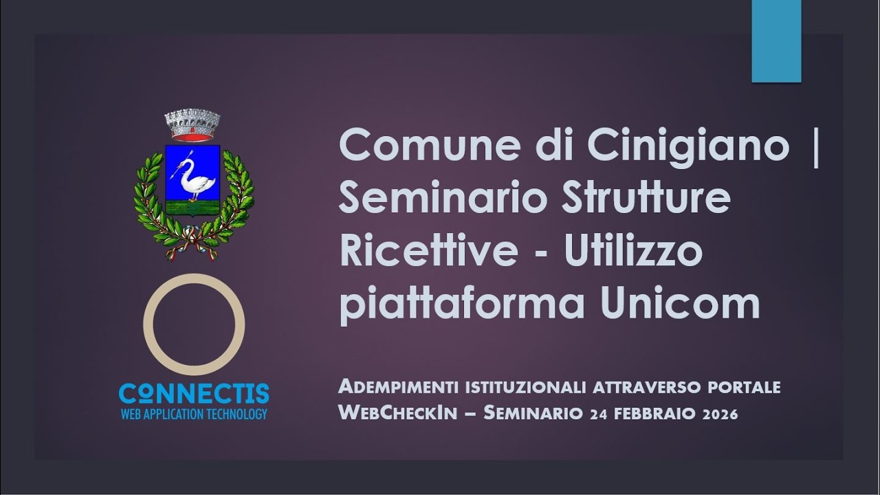 Comune di Cinigiano - Seminario Strutture Ricettive - Utilizzo WebCheckIn - 24/02/26