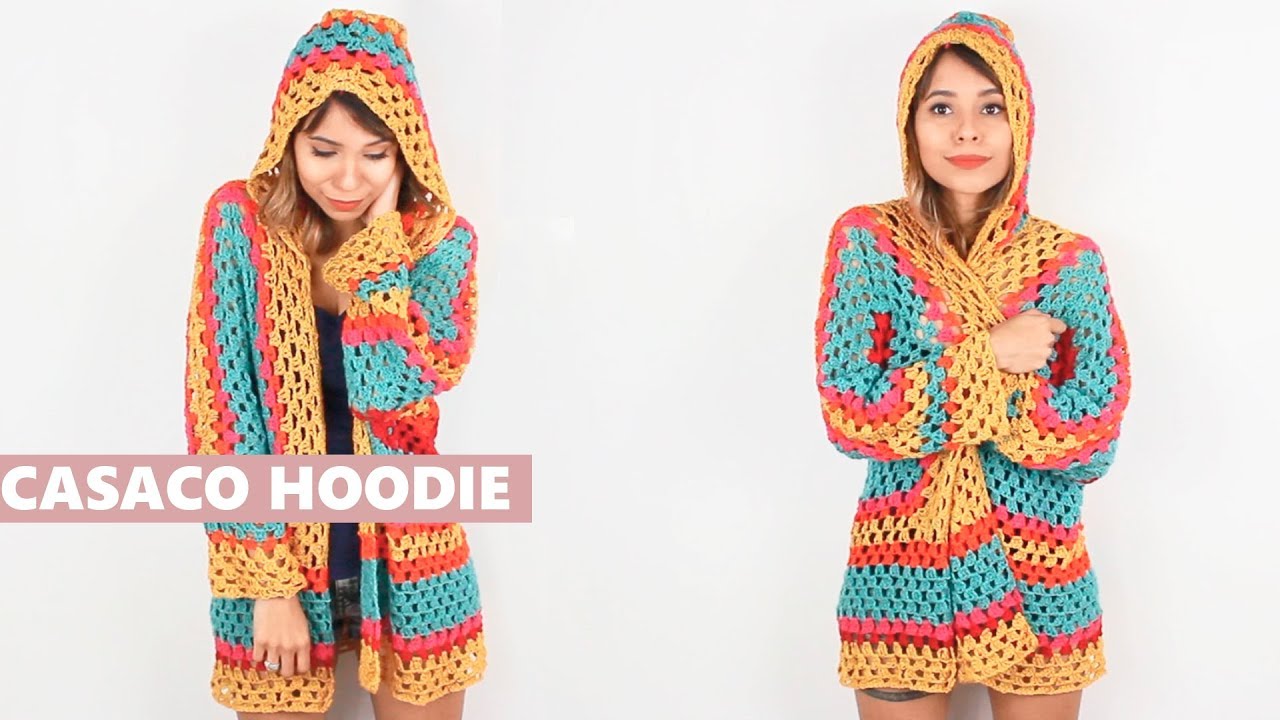CASACO 2 HEXÁGONOS HOODIE - CROCHÊ