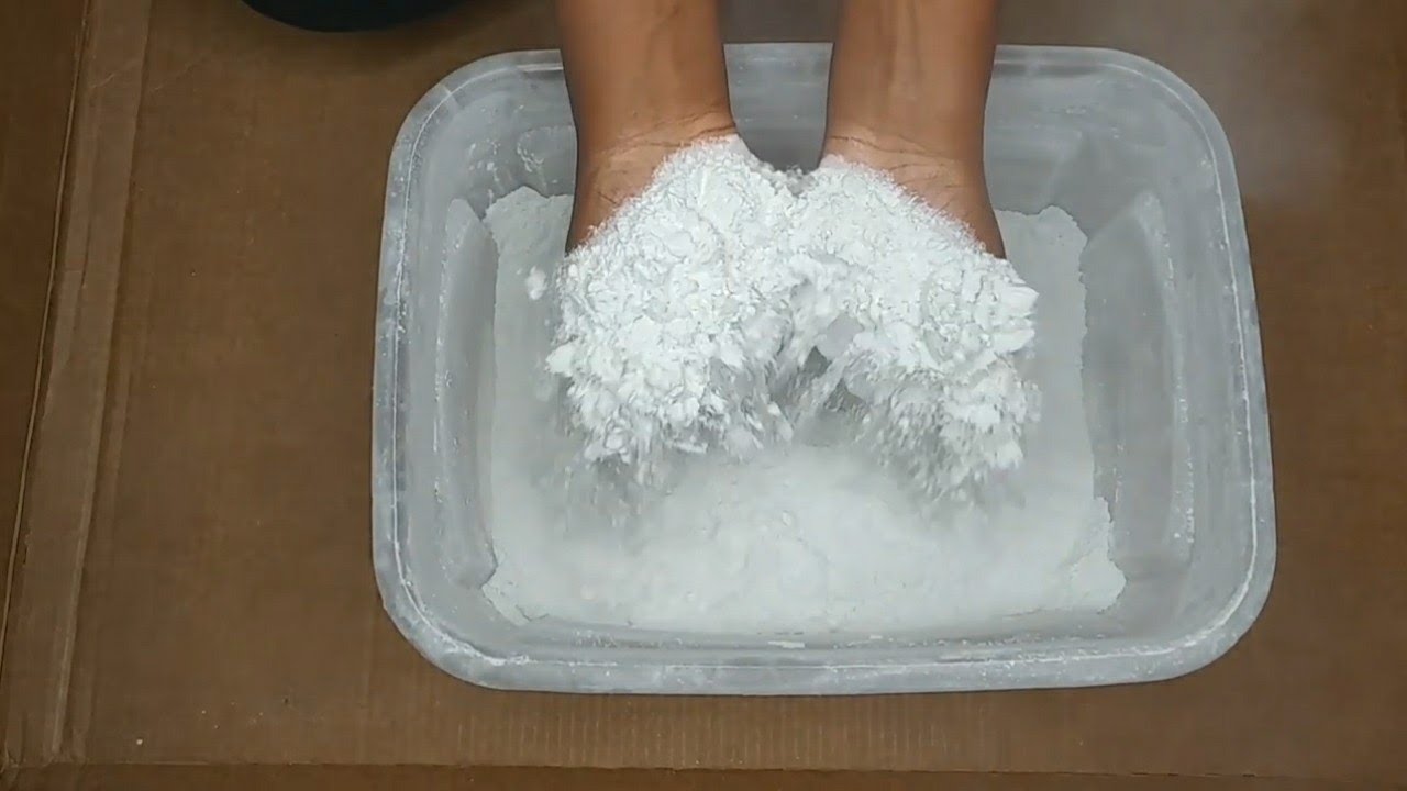 ASMR💨✨P💨WDER & A BOX📦💨💨P💨wder to Paste🌊to Crumble ✨SOS💨Lem🍋n C💫met💨GymChalk#powderplay #satisfying 