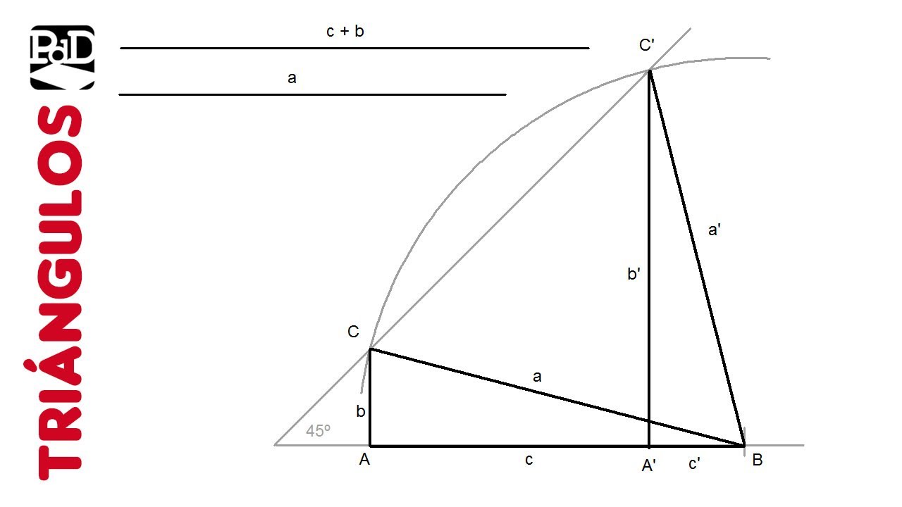 Triángulo Rectángulo dada hipotenusa y la suma de los catetos - Triángulos Dibujo Técnico