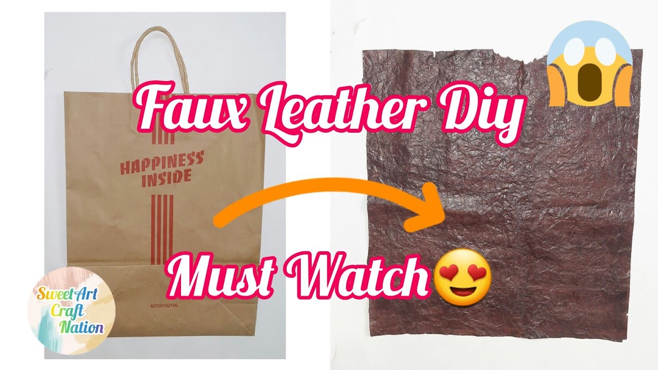 Faux Leather Diy From Brown Paper Bag💼 - Brown Paper Bag💼 Crafts #1 - Brown Paper Bag Craft Ideas💼💡