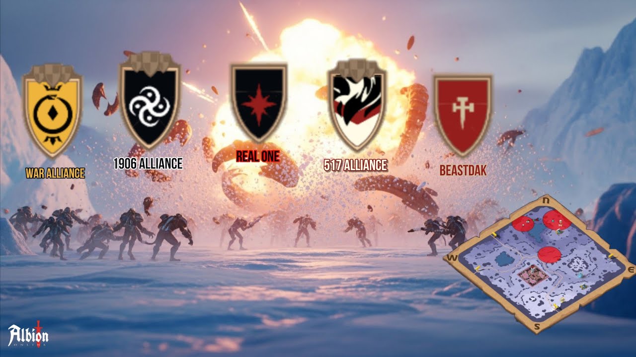 4WAY FIGHT WINTER SHOWDOWN (Real ONE, 517, WAR, 1906, BeasTDak) 14UTC | Albion Online ZVZ