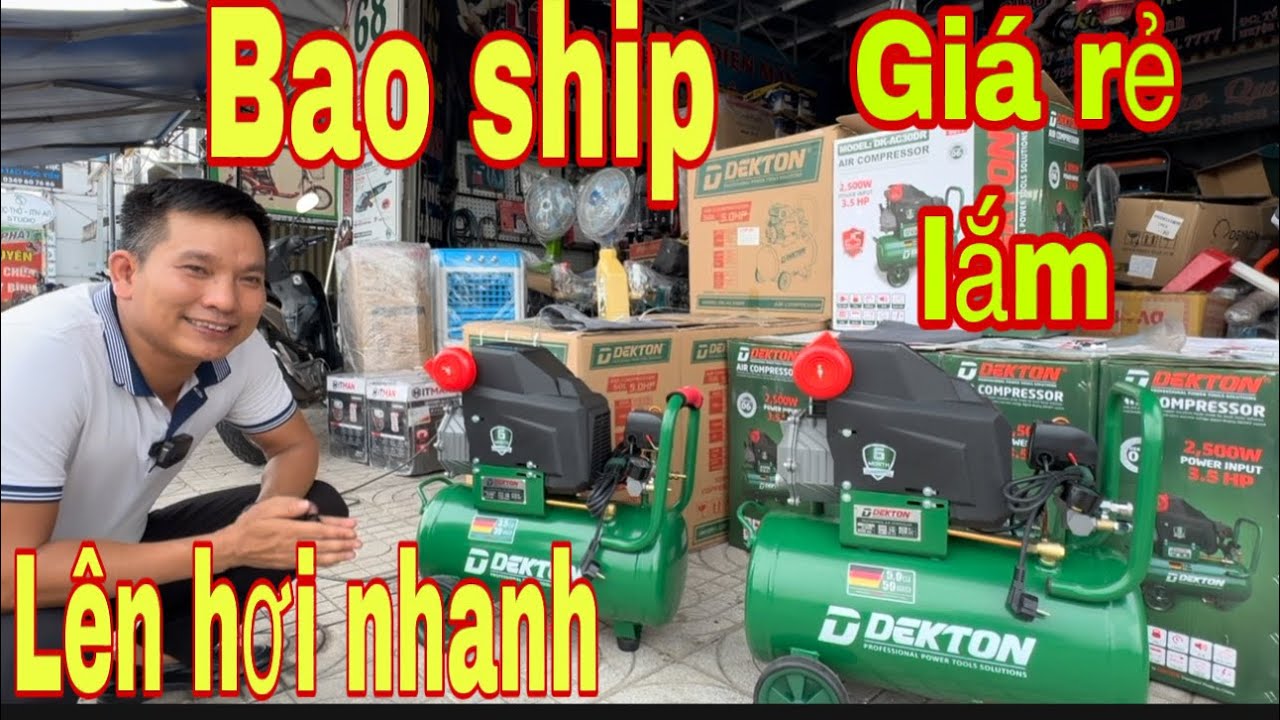 🔴🔴🔴🔴🔴máy nén khí dekton 30li và 50 lít có dầu. Bao giá ship toàn toàn mới thanh toán máy chính hãng