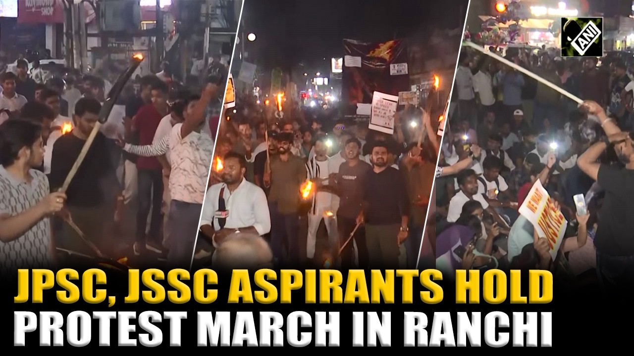 JPSC-JSSC aspirants hold mashal march in Ranchi, raising concerns over Paper Leaks