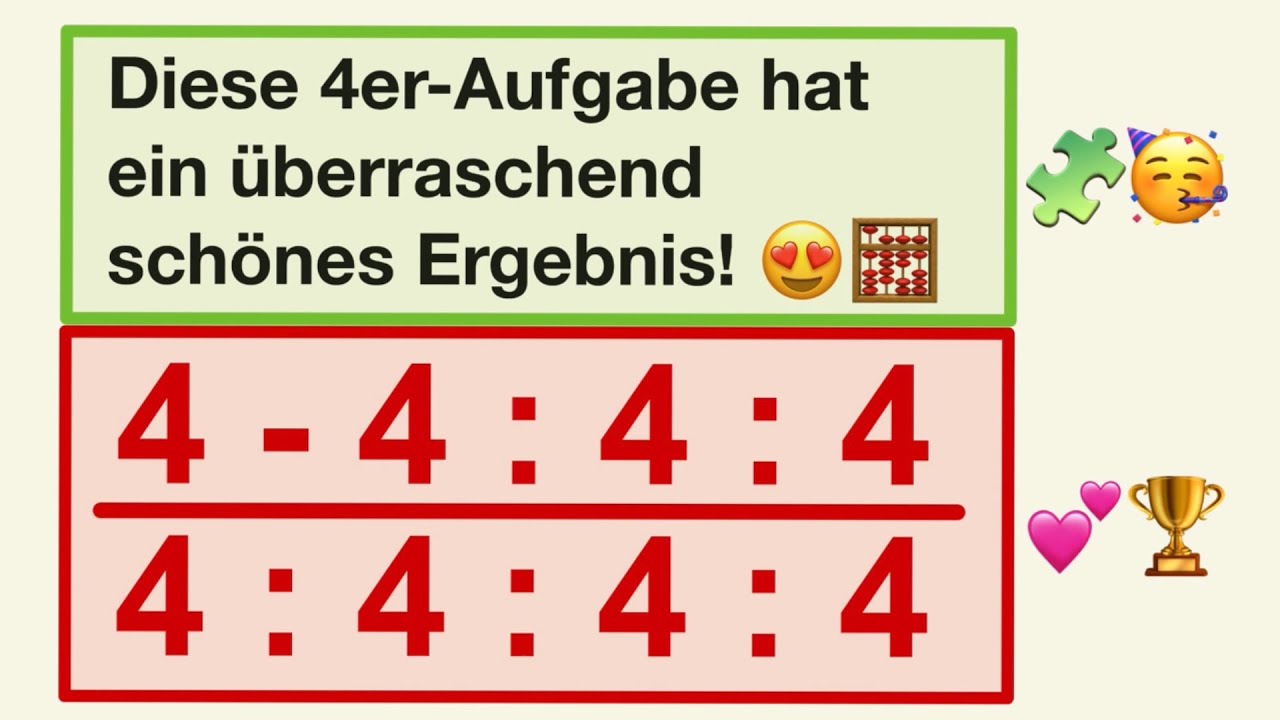 Findest du die überraschend schöne Lösung? Bruch mit lauter 4ern