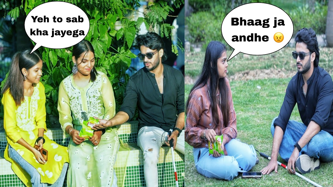 Blind Man Eating Stranger Girls Food 😆 Epic Reactions🤪 Zia Kamal