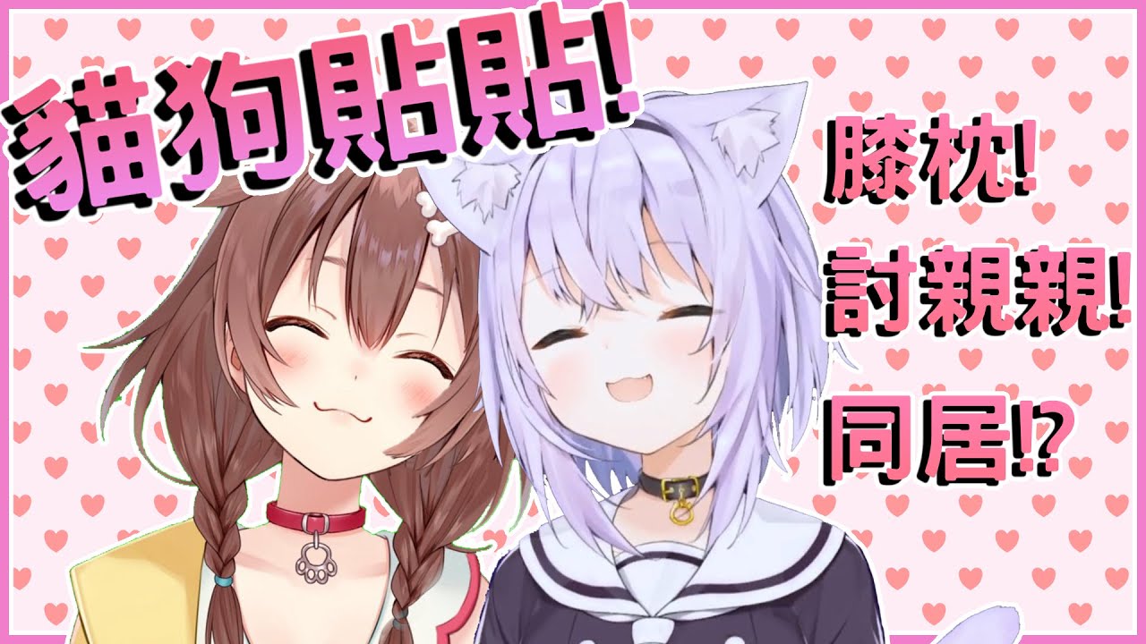 【猫又おかゆ/戌神ころね】貓狗貼貼太甜! 膝枕! 討親親! 同居!?樣樣來! 【vtuber中文翻譯】