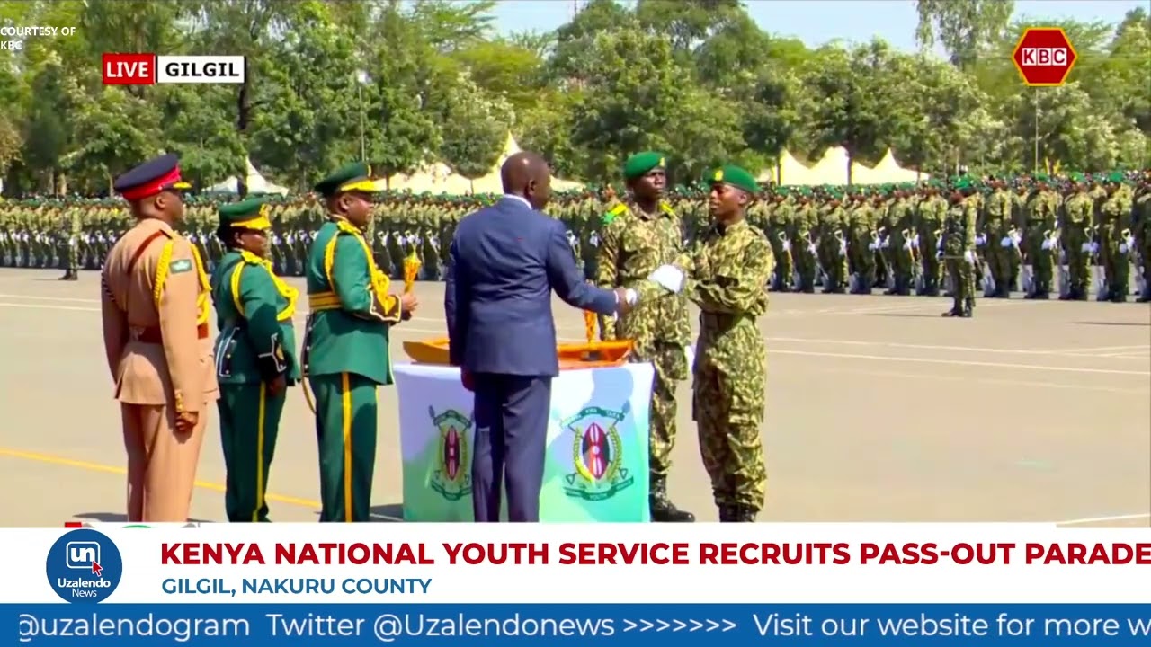 President Ruto awards the Top Recruits in the NYS during their Pass-Out Parade in Gilgil