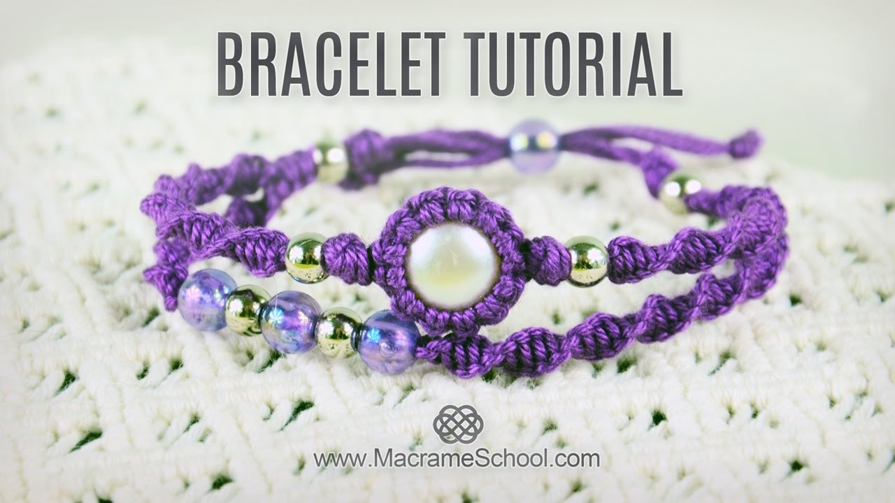 How to Make Macramé Double Bracelet with Wrapped Stone
