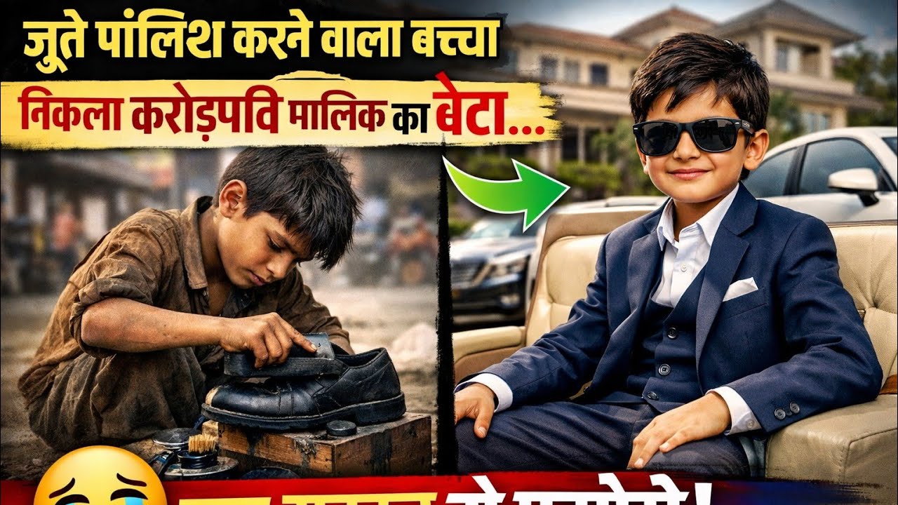 जूते पॉलिश करने वाला बच्चा निकला करोड़पति मालिक का बेटा… सच सुनकर रो पड़ोगे!