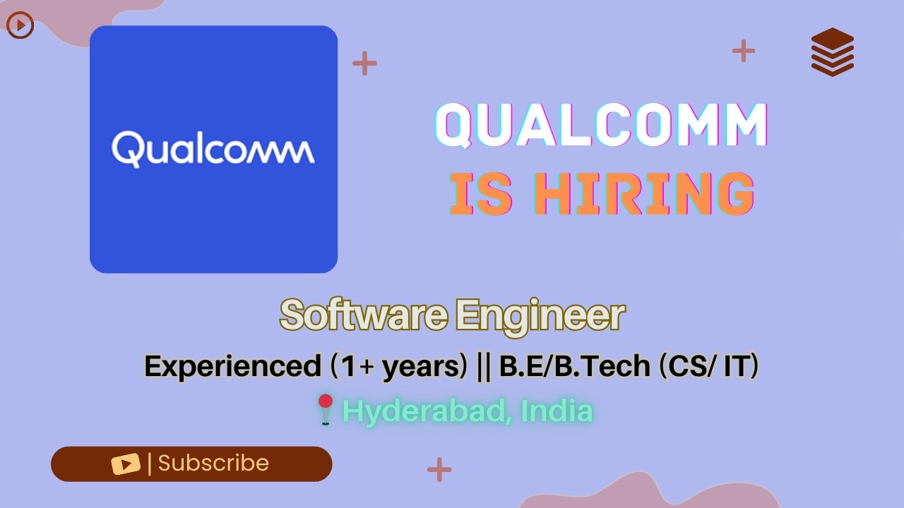 QUALCOMM Hiring Software Engineer | 1+ Years Experience | Salary up to 24 LPA 🔥  skill layer