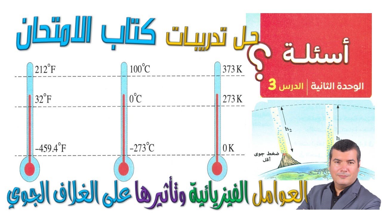 حل تدريبات كتاب الامتحان على العوامل الفيزيائية وتأثيرها في الغلاف الجوي 2026