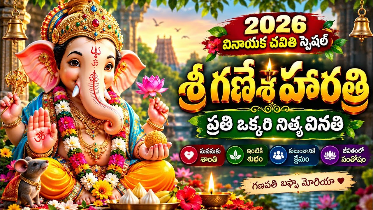 శ్రీ గణేశ హారతి | ప్రశాంతమైన గణపతి భక్తి గీతం | Ganesha Devotional Morning Pooja | 4K Devotional