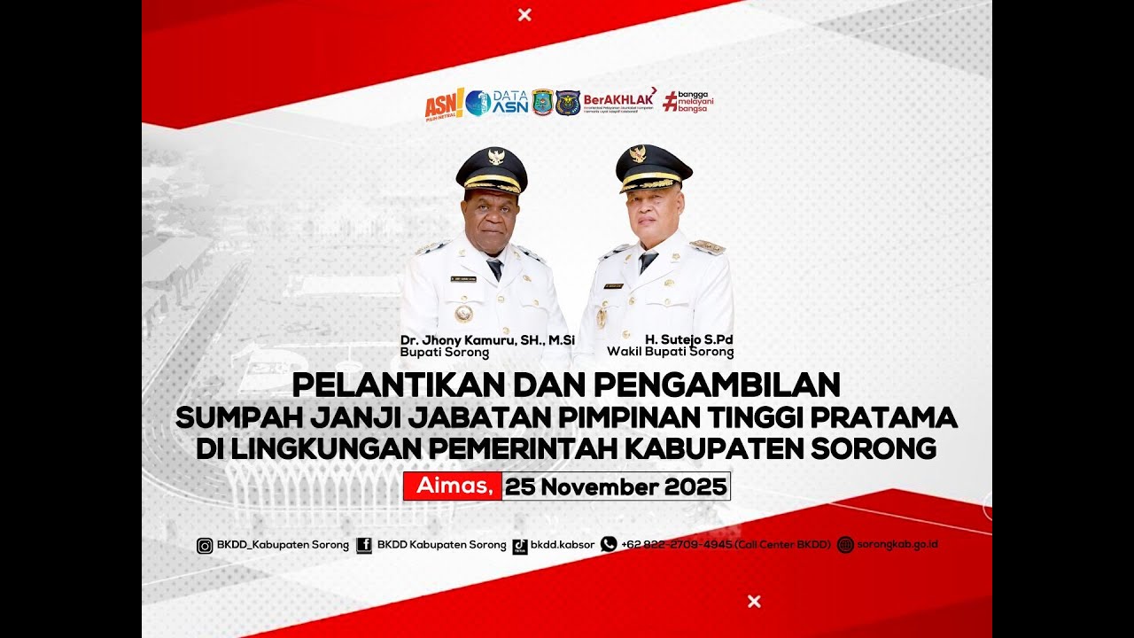 PELANTIKAN DAN PENGAMBILAN SUMPAH JANJI JABATAN PIMPINAN TINGGI PRATAMA