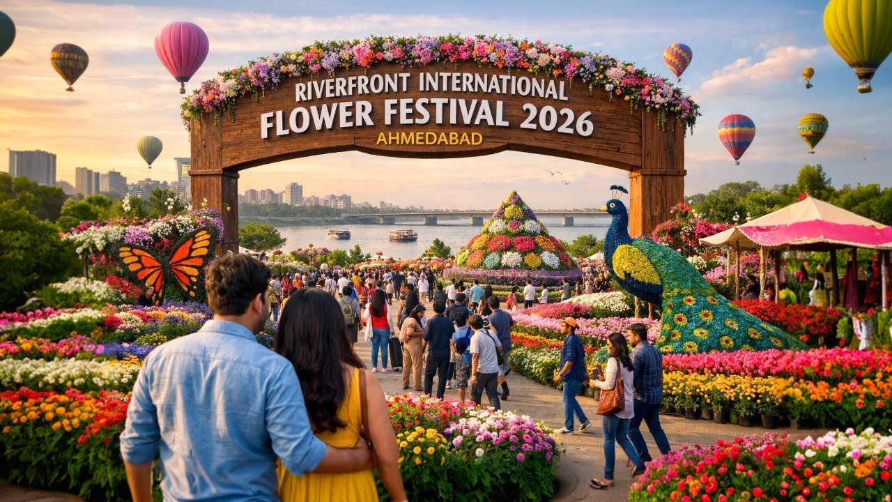 Ahmedabad Riverfront Flower Festival 2026 | India&rsquo;s Biggest Flower Show | Atal Bridge