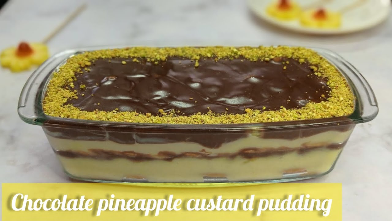 Chocolate pineapple custard pudding | Chocolate pudding | pudding recipe | inthekitchen