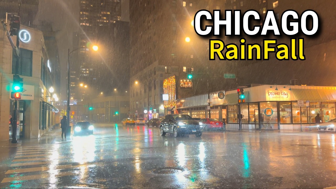 Chicago Gold Coast Winter Rain Walk 4K Rainfall Walking Tour On Thursday | January 8, 2026 | 4K