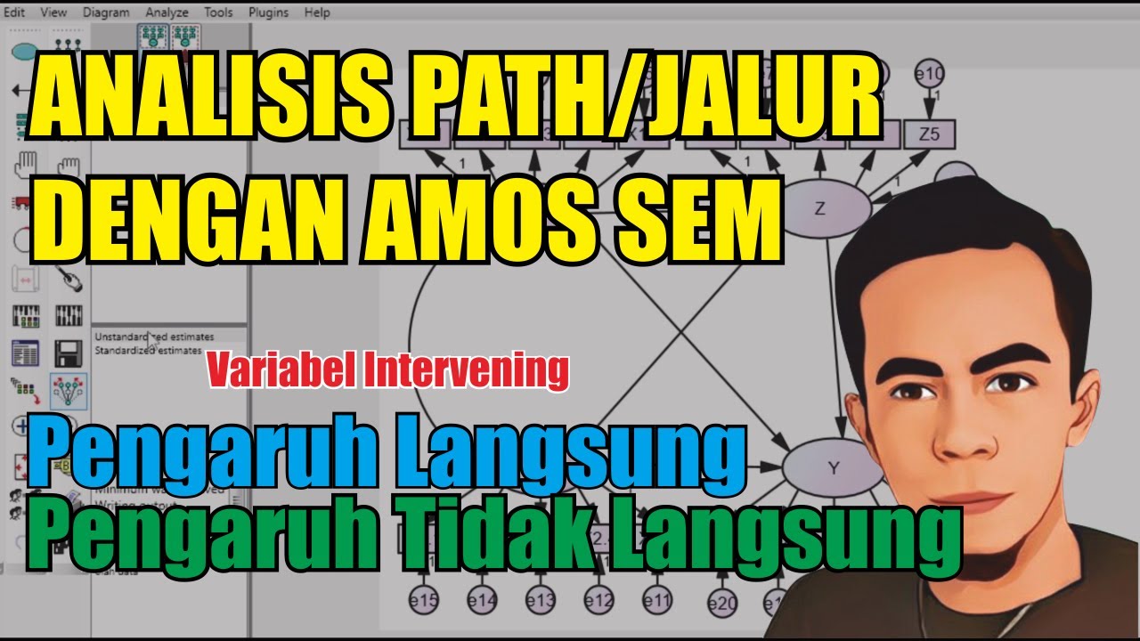 Tutorial Amos Sem: Analisis Path Dengan Amos Sem - Sem Amos Intervening - Analisis Jalur Amos Sem