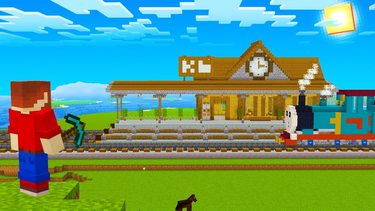 Ik Bouw Een WERKEND Treinstation In Minecraft Survival!