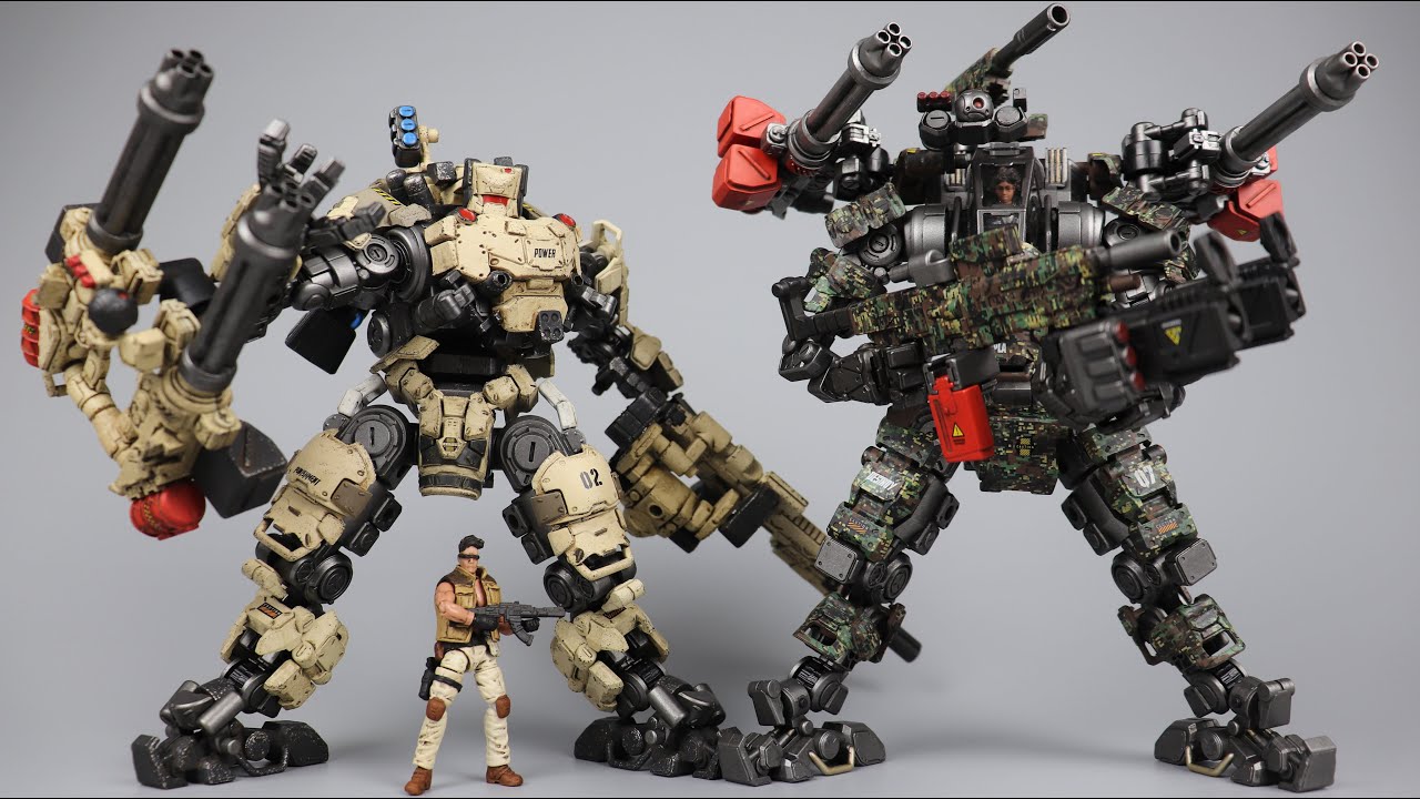 【开盒分享】JOYTOY暗源 钢骨强击机甲 沙漠版STEEL BONE MECHA(DESERT TYPE)/钢骨H07型火力机甲 迷彩版H07 FIREPOWER MECHA
