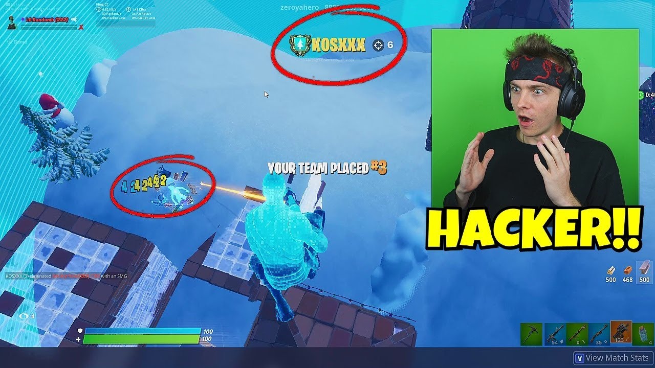 found aimbot hacker in playground on fortnite... (i talked to him..)