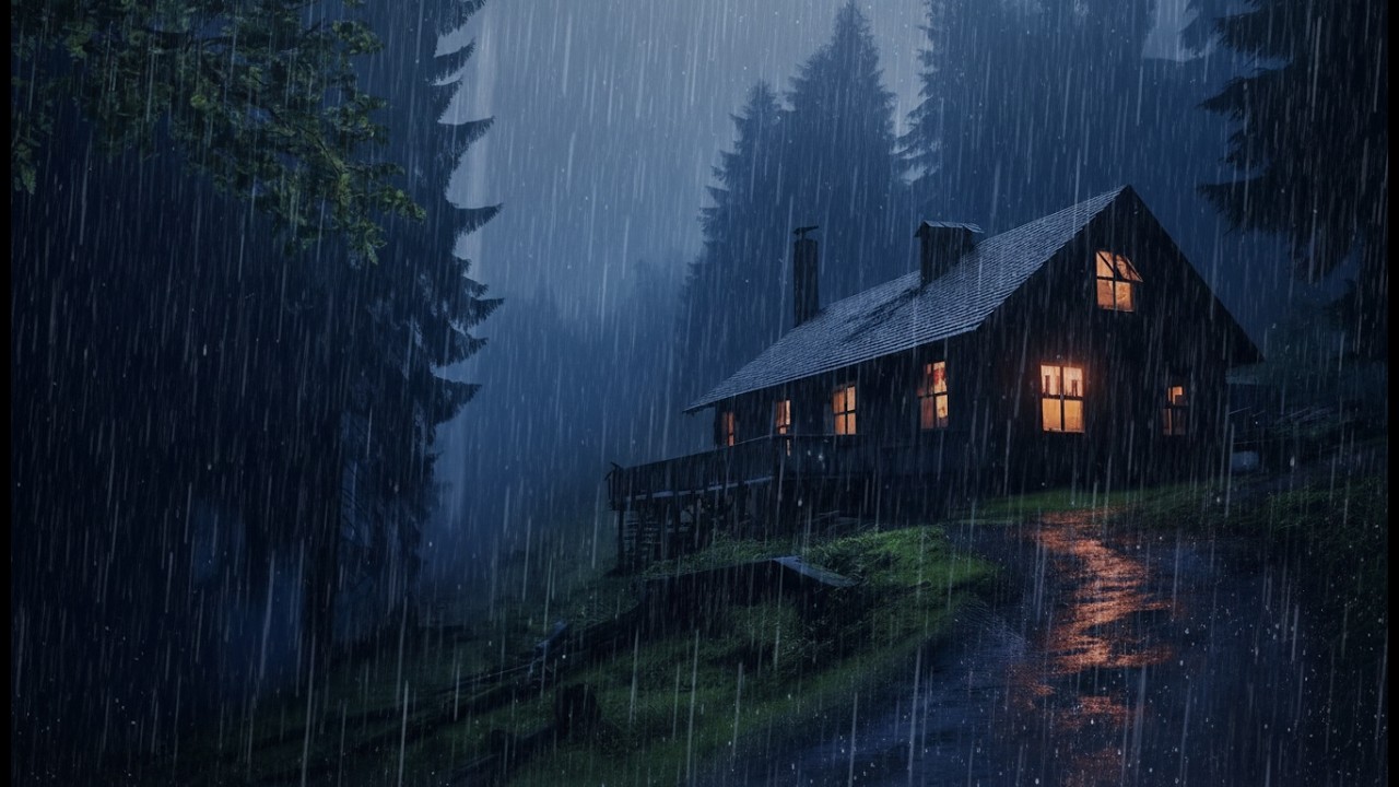 🔴 Heavy Rain and Thunder Sounds for Sleeping - Black Screen | Thunderstorm Sleep Sounds, Live Stream