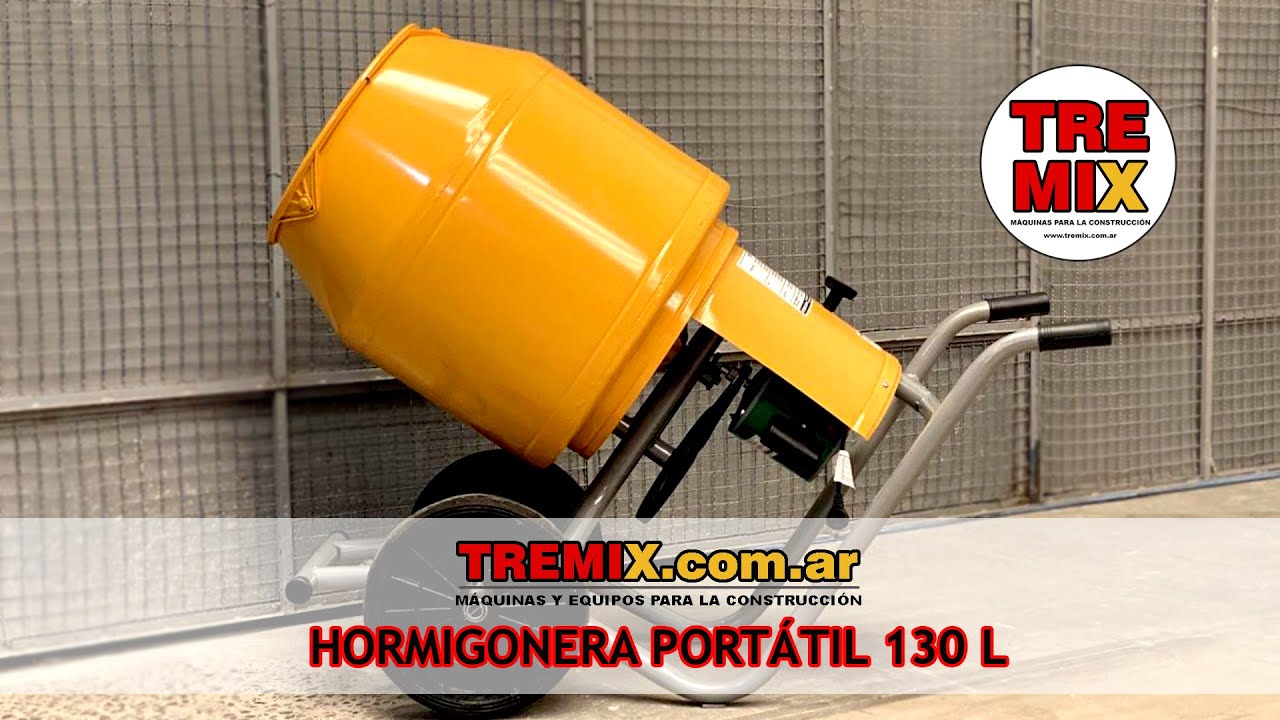 HORMIGONERA PORTÁTIL 130 LTS - MOTOR 3/4 HP