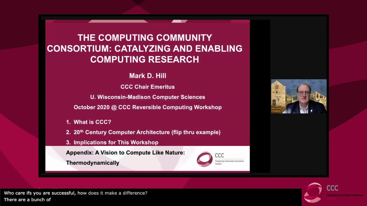 CCCC Reversible Computing Workshop - Introductory Session