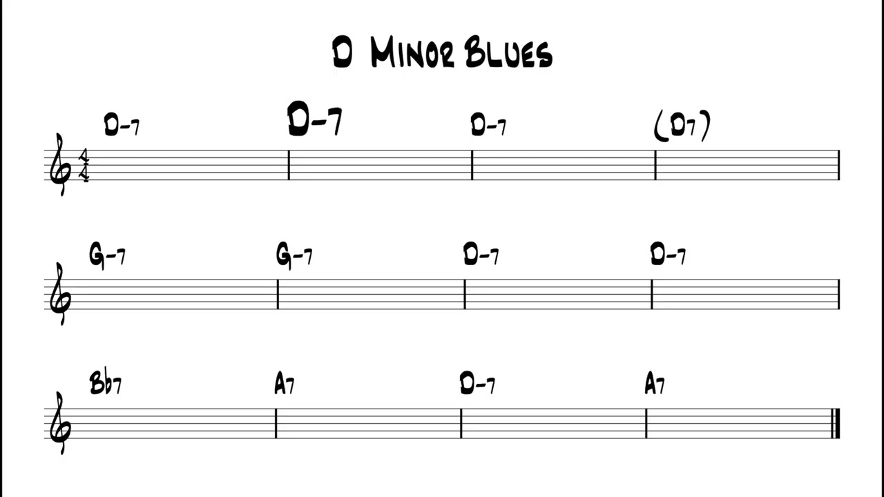 Minor Blues in Dm Backing Track / Play-along (120 bpm)