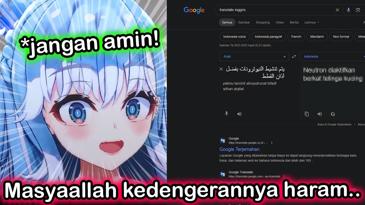 Kobo Ketika Dikasih Bahasa Arab Tapi Kalo Ditranslatein Ke Indo Jadi Aneh ww..