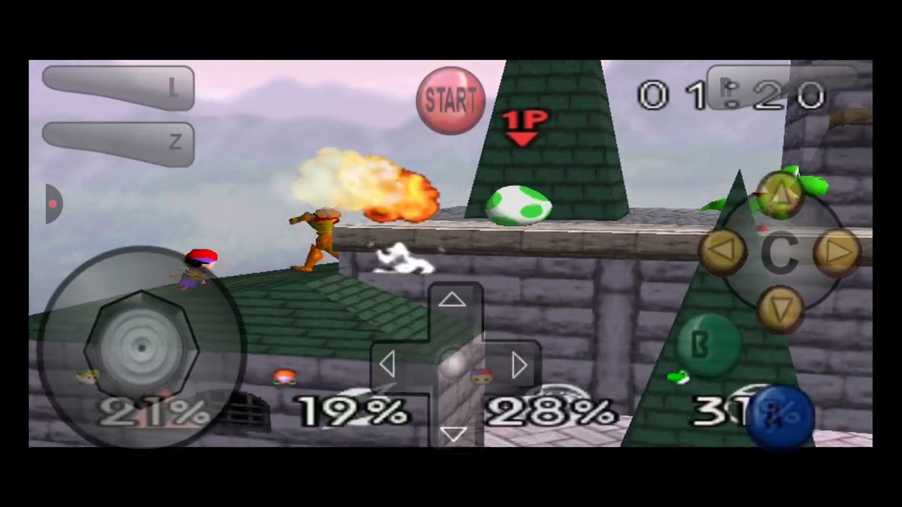 Super Smash Bros 64 Batallas - Link vs Samus vs Ness vs Yoshi
