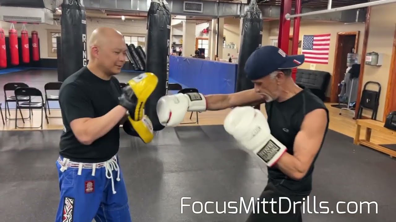 Beginner Boxing Focus Mitt Drills Combo 77 Kickboxing Muay Thai MMA