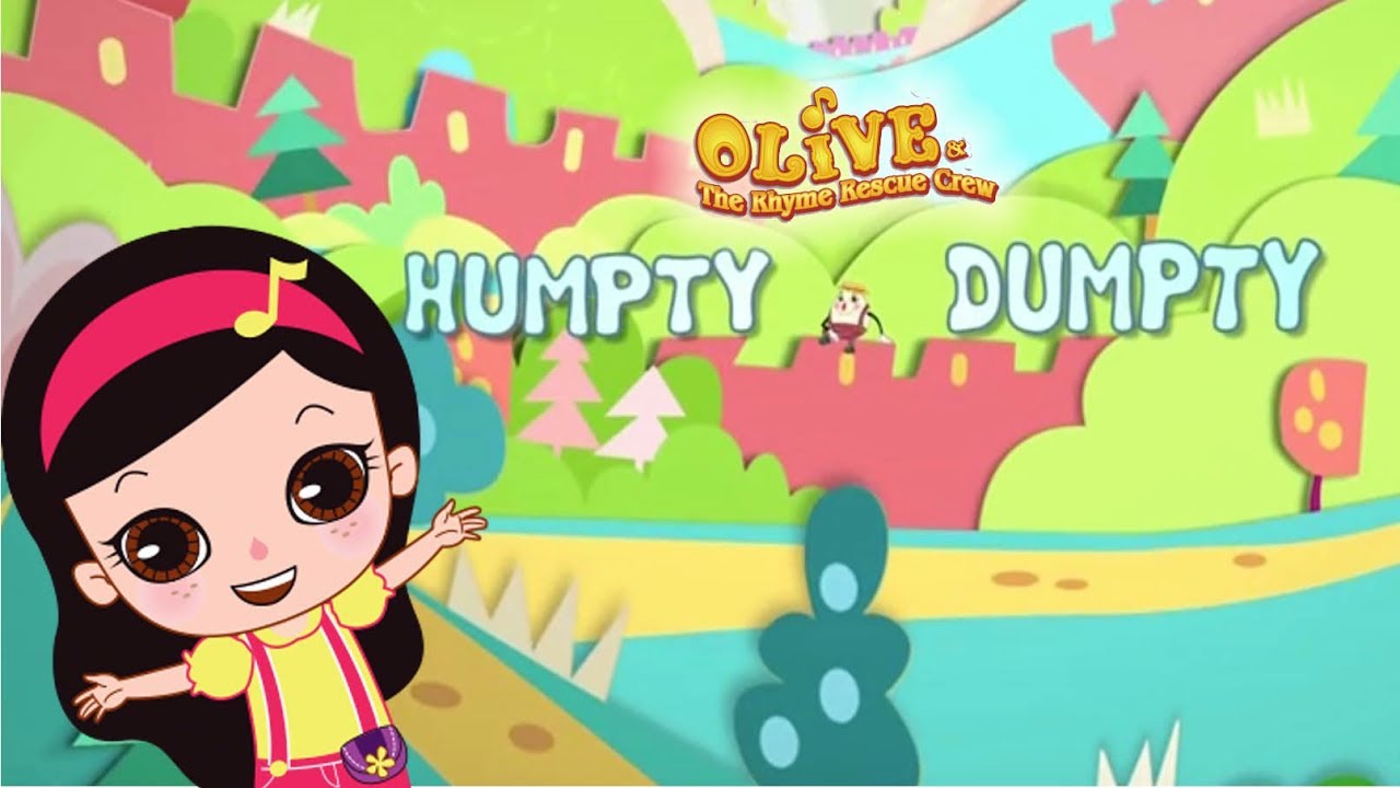Humpty Dumpty Sat on A Wall | Learn ABC for Kids with Olive and the Rhyme Rescue Crew