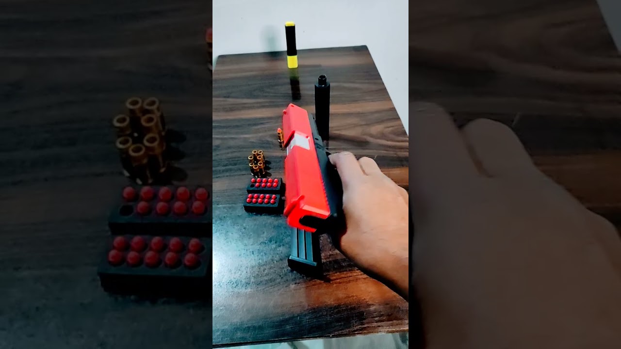Toy Gun with Jump Ejecting Magazine, Soft Bullets
