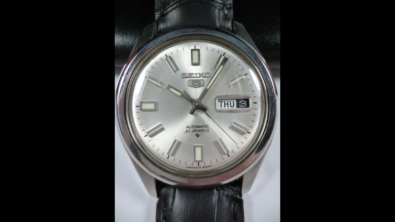 SEIKO 5 AUTOMATIC 6119-8083 21 Jewels VINTAGE 1970 Calendar Japan Wrist Watch