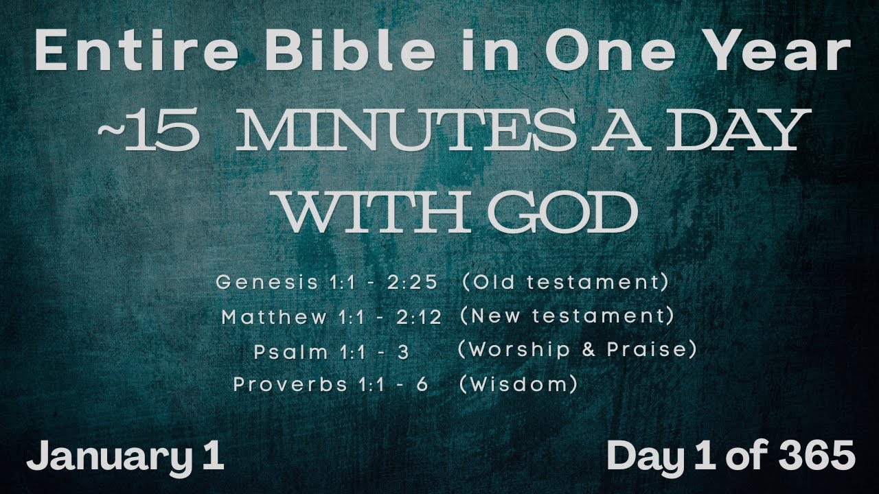 January 1 - Entire Bible in One Year (~15 min/day audio) | Bible Global 365