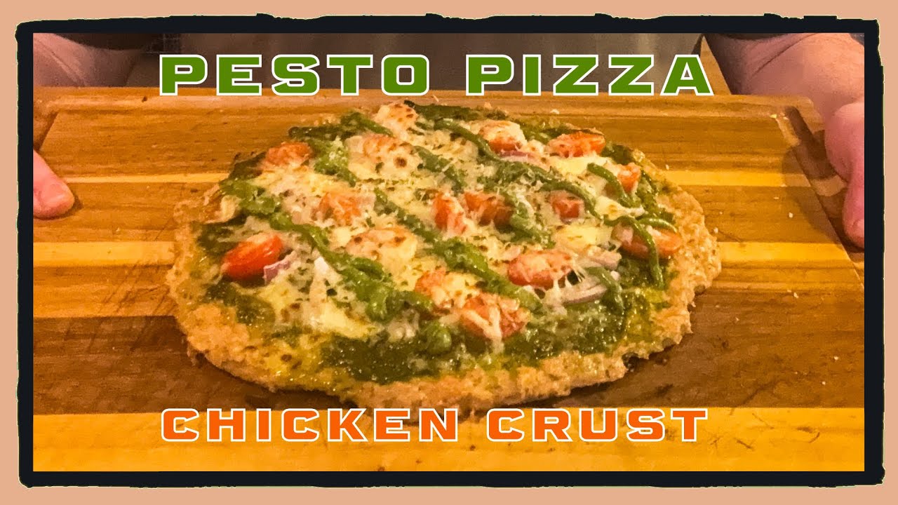 Healthy High Protein Meals | Pesto Pizza on Chicken Crust