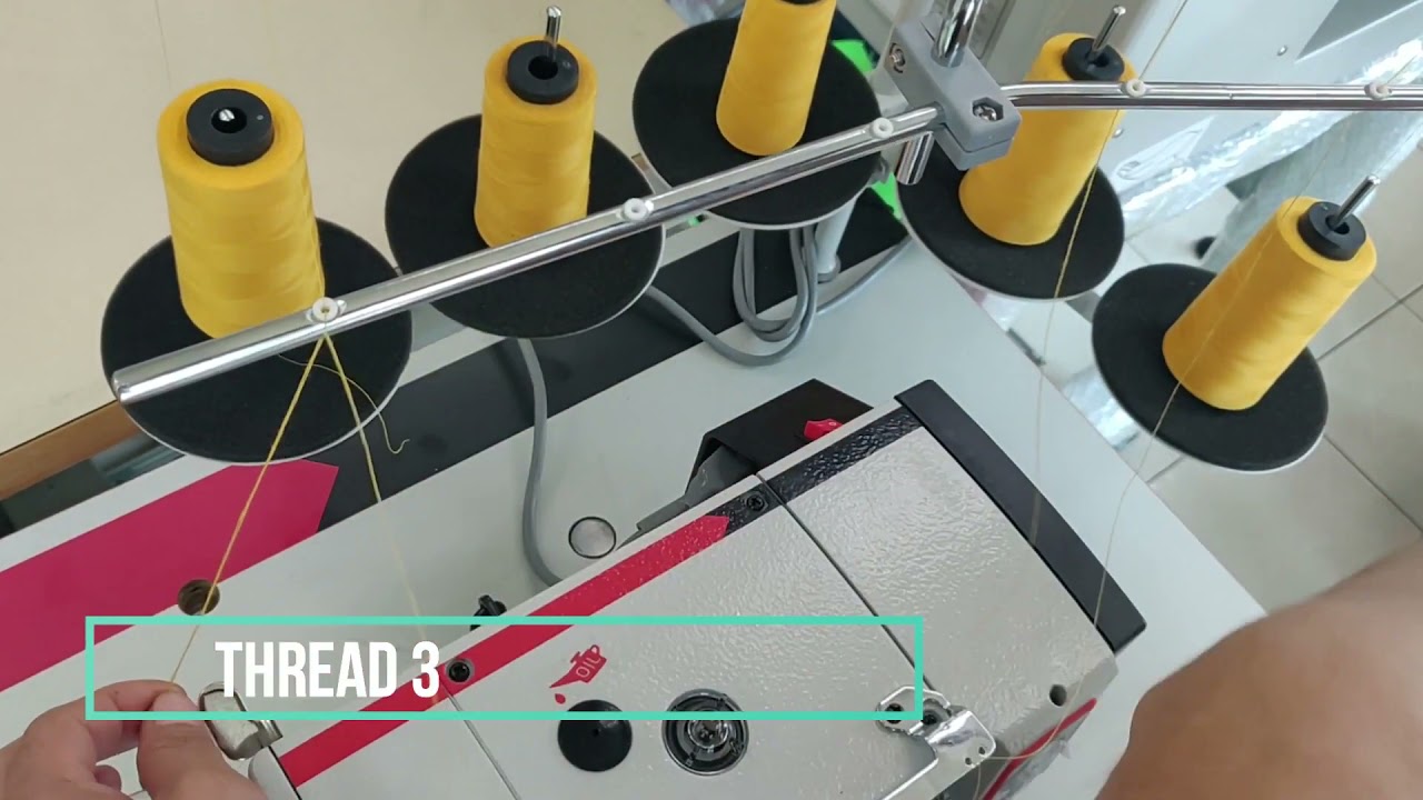 How to thread Bruce X5s 5 threads Overlock Edging Industrial Machine