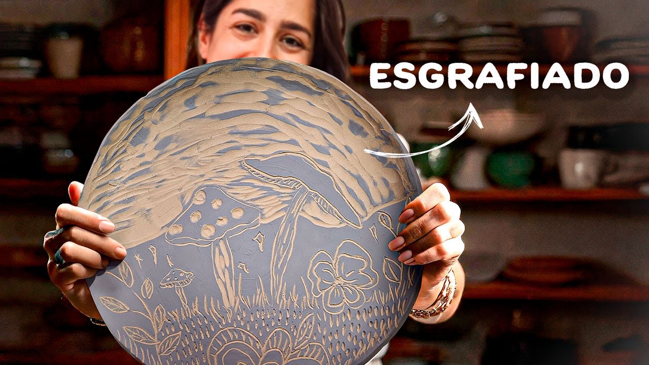 Técnica de ESGRAFIADO en CERAMICA 🤩(paso a paso)