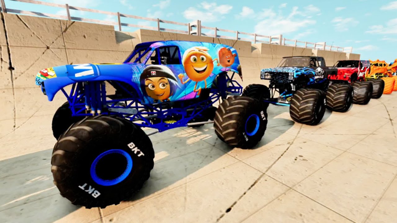 Epic High Speed monster trucks jumps & crashes #016 – BeamNG Drive  ASky BeamNG