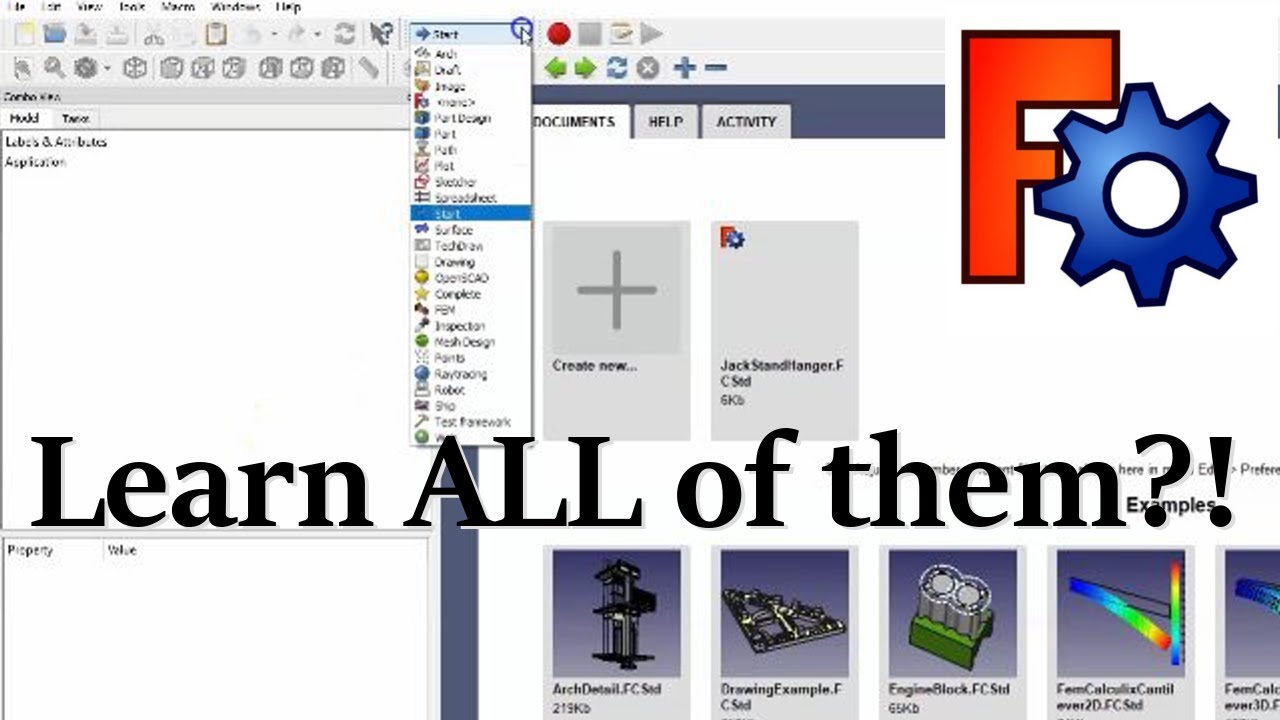 Workbench List in FreeCAD