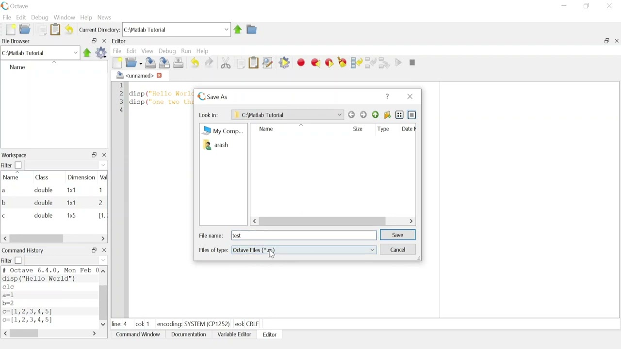 Introduction to Octave Interface (MATLAB/Octave for Engineers)