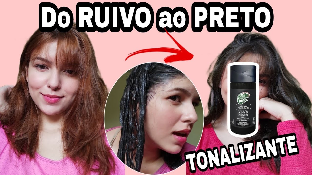 Do RUIVO ao PRETO com TONALIZANTE VIÚVA NEGRA da Kamaleão Color - SEM TINTURA