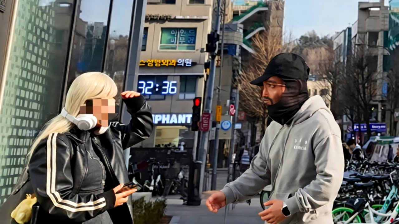 흑인의 안면으로 번호따기