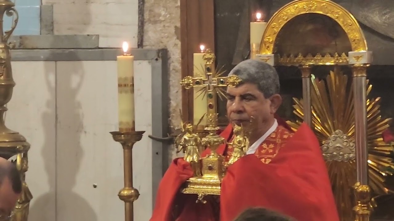 Adoration of the True Cross relic by the Latin Catholic Church - Church of the Sepulchre, Jerusalem
