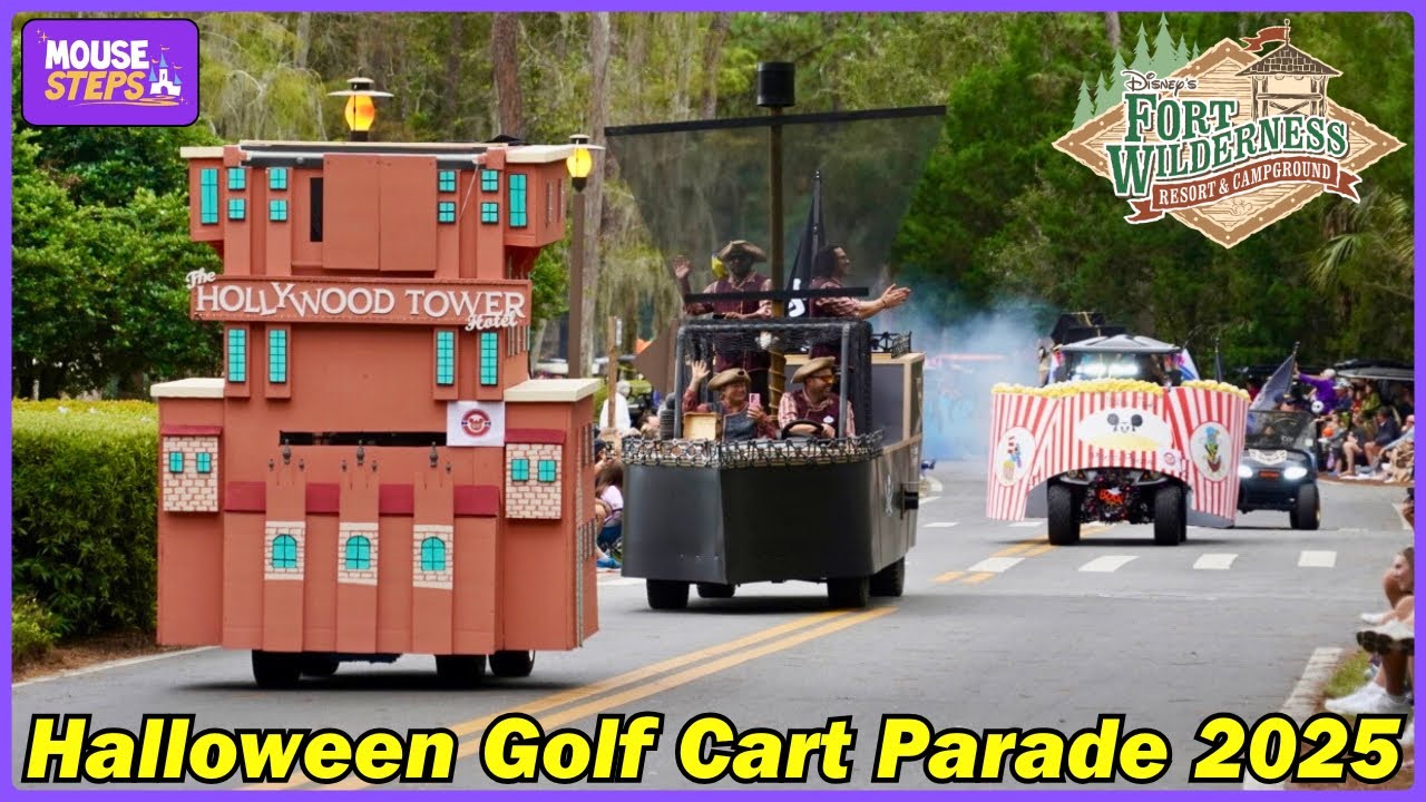 Disney&rsquo;s Fort Wilderness Halloween Golf Cart Parade 2025 Including Tower of Terror, 7 Dwarfs Carts