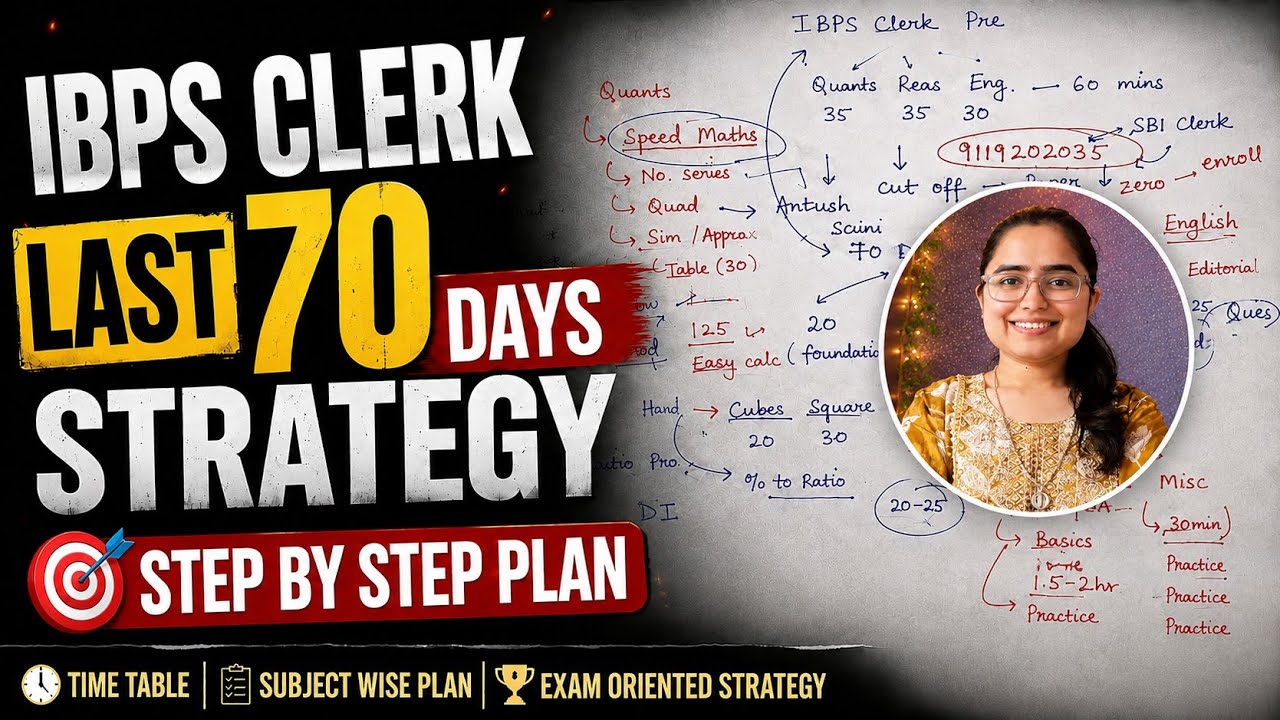 IBPS Clerk 2026 Last 70 Days Strategy🔥 | Step-by-Step Study Plan by Shivani Keswani #ibps #ibpsclerk