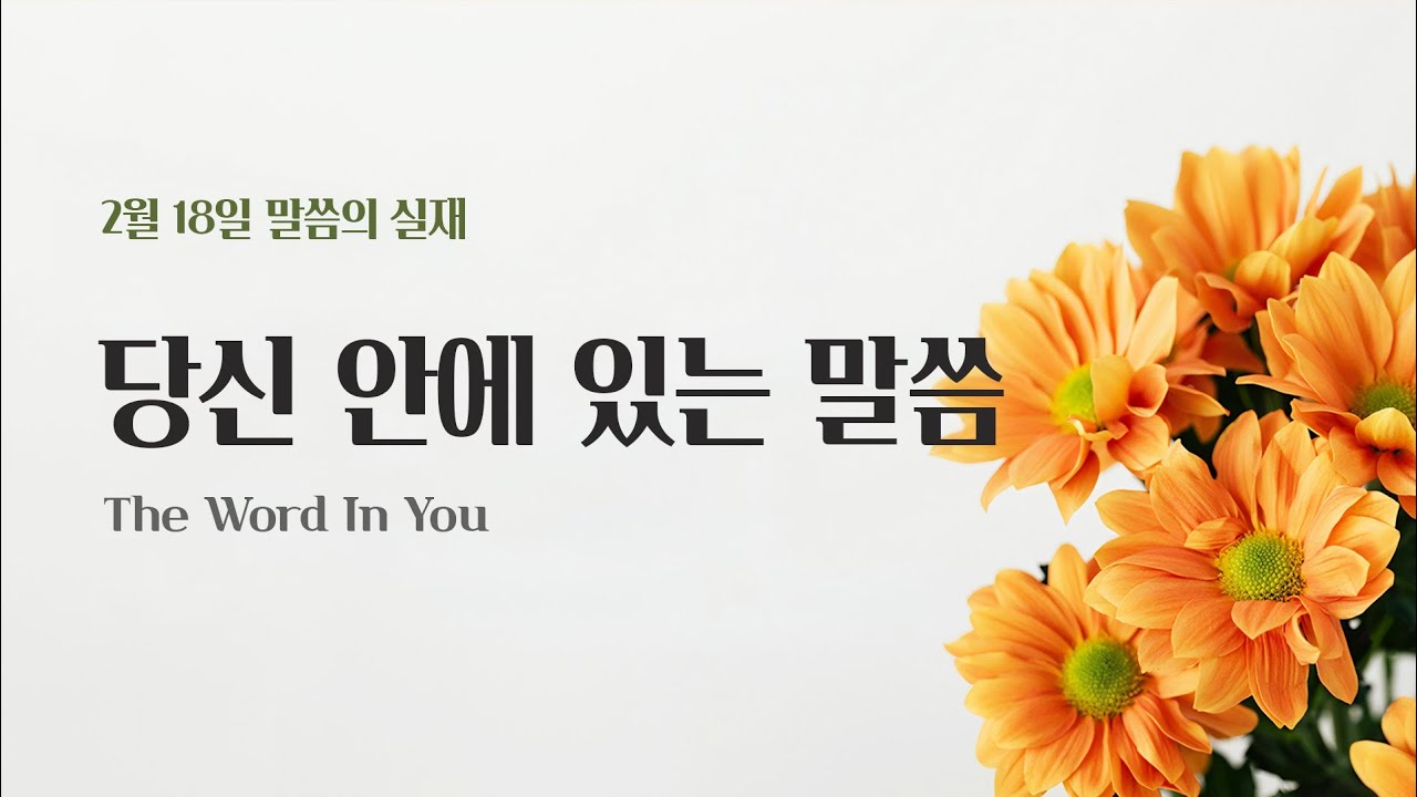 은혜의빛 | 260218 당신 안에 있는 말씀 #말씀의실재 Rhapsody of Realities Korean