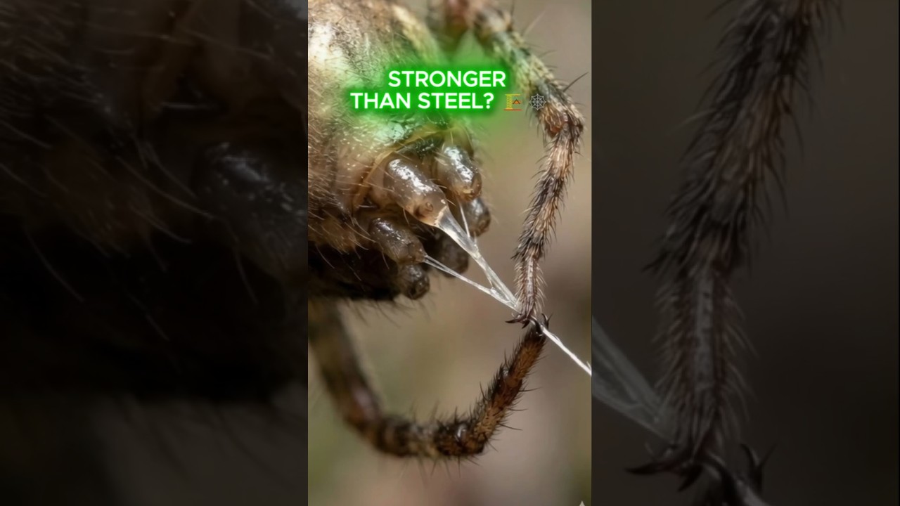 Mocniejsze niż stal? 🕸️🛡️#biomimikra #inżynieria #pajęczyj jedwab #faktynaukowe #zwierzęta #dzika...
