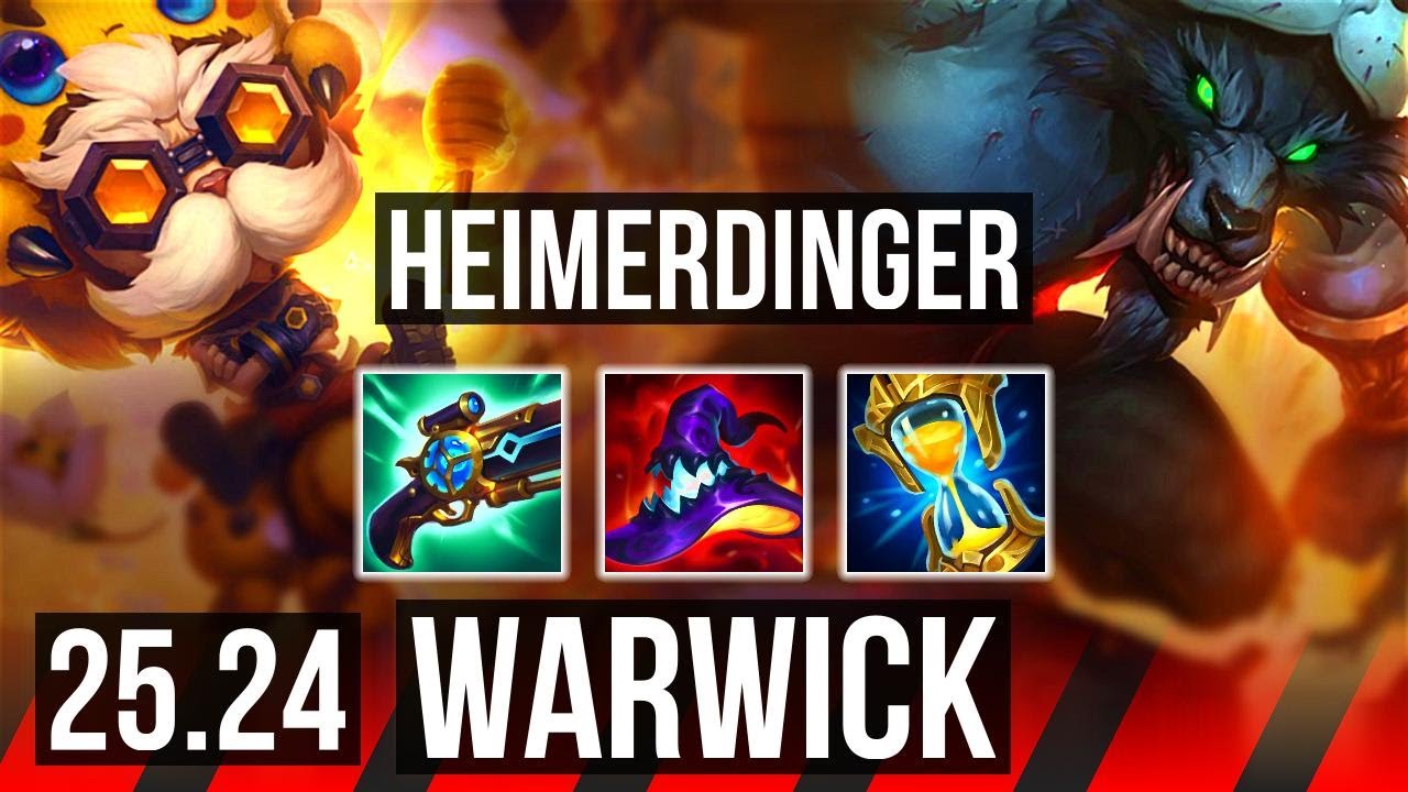 HEIMERDINGER vs WARWICK (TOP) | 56K damage | KR Master | 25.24